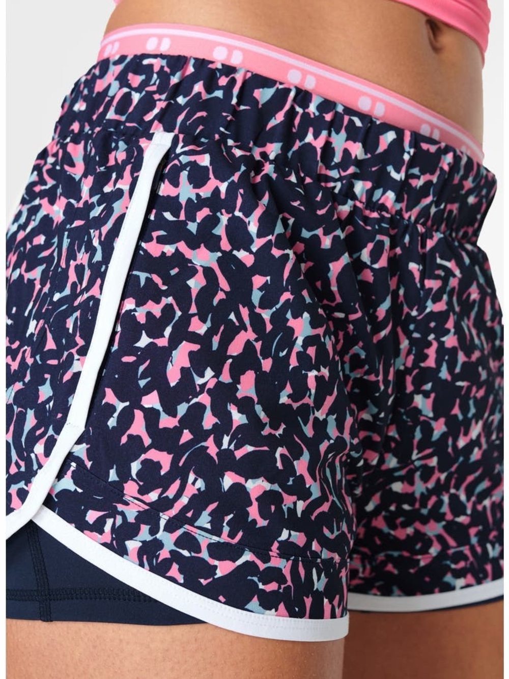 NWT Sweaty Betty ‘On Your Marks 4-Inch Running Shorts’ in “Blue Jot Print” Sz XL
